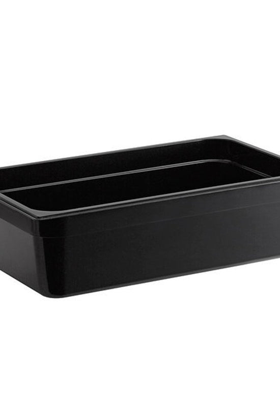 1/1 Size Standard Polycarbonate Black Food Pan - 150mm
