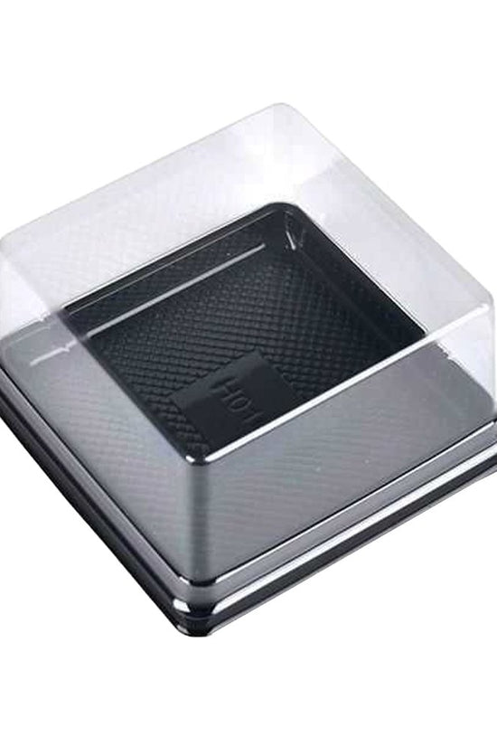 Individual Size Black Square Container w/ Lid - 115x115mm - TEM IMPORTS™