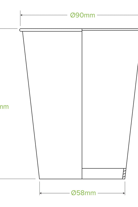 12oz/360mL (90mm) Green Cold Paper BioCup - 1000/ctn - TEM IMPORTS™