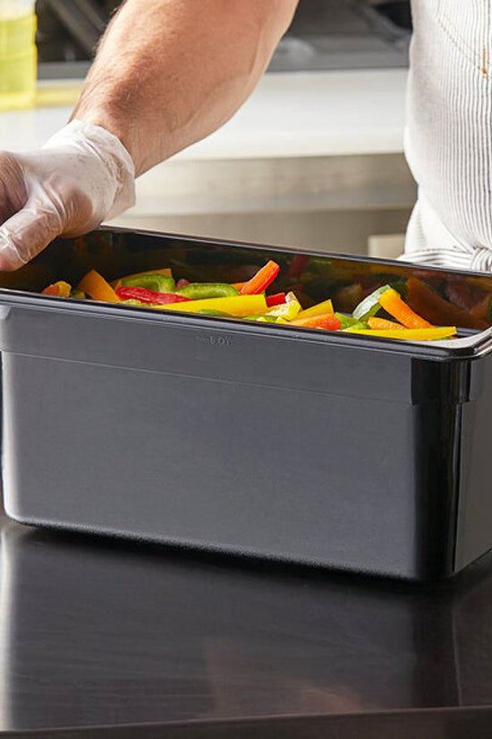 1/3 Size Steam Pan Polycarbonate Black - 11.5L - TEM IMPORTS™