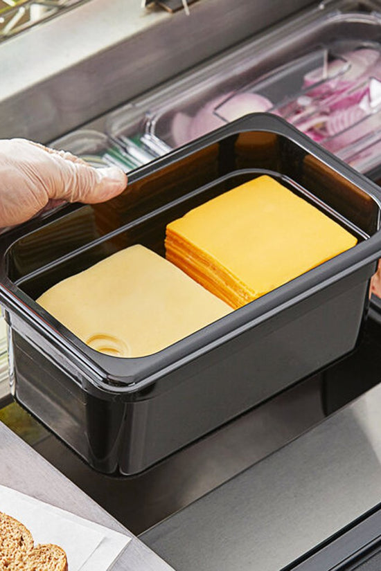 1/4 Size Steam Pan Polycarbonate Black - 2.5L - TEM IMPORTS™