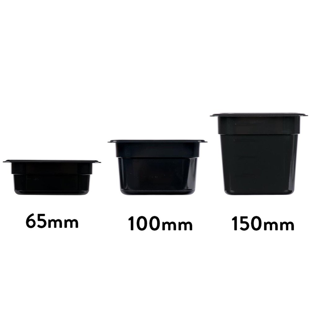 1/4 Size Steam Pan Polycarbonate Black - 3.75L - TEM IMPORTS™