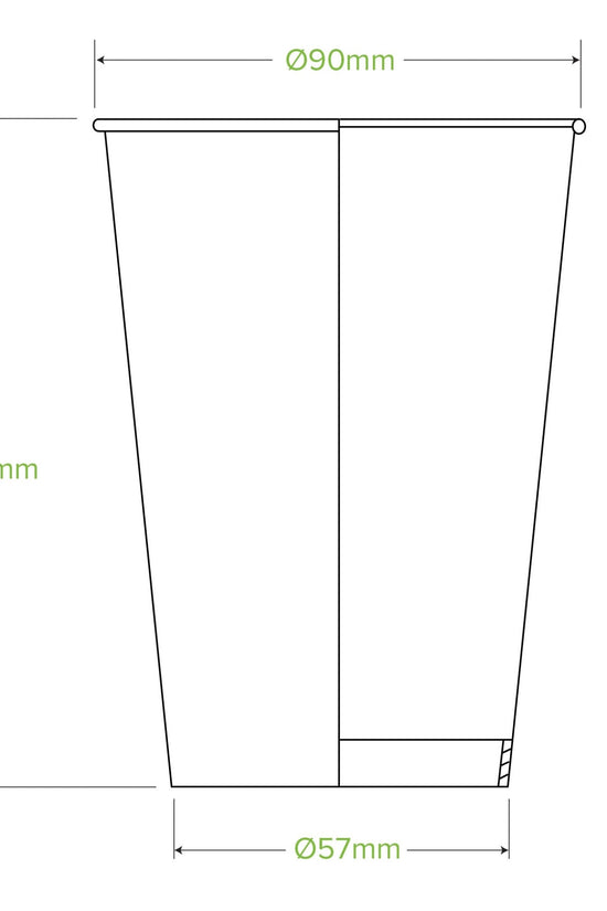 14oz/420mL (90mm) Green Cold Paper BioCup - 1000/ctn - TEM IMPORTS™