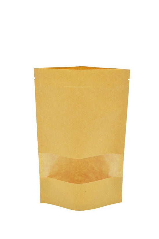 14x22 Reusable Kraft Ziplock Bag With Window-Pk50 - TEM IMPORTS™