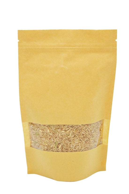 14x22 Reusable Kraft Ziplock Bag With Window-Pk50 - TEM IMPORTS™