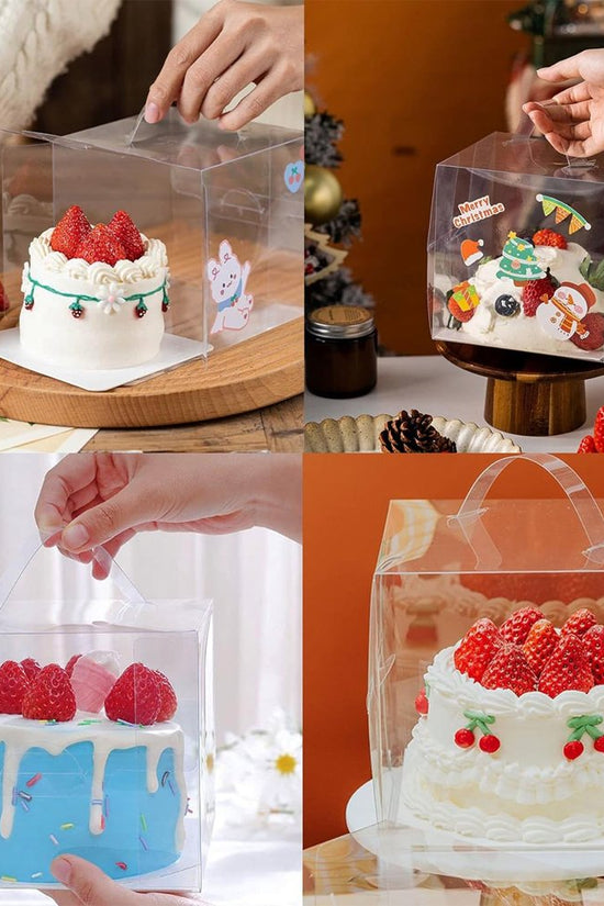 150x150x130mm Clear Square Box With Handle - TEM IMPORTS™