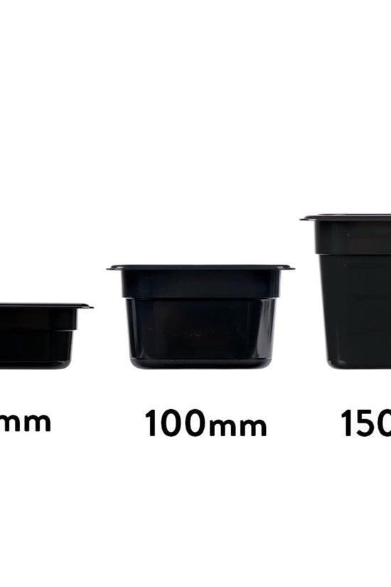 1/9 Size Steam Pan Polycarbonate Black - 0.5L - TEM IMPORTS™