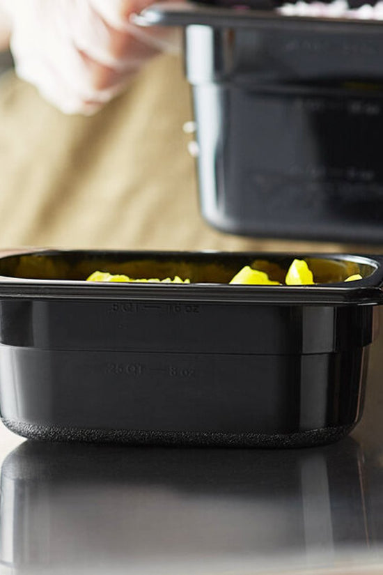 1/9 Size Steam Pan Polycarbonate Black - 0.5L - TEM IMPORTS™