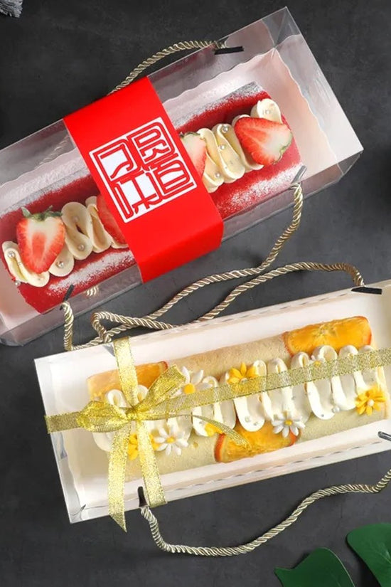 225mm Long Rectangular Transparent Box With Silk Handle - TEM IMPORTS™