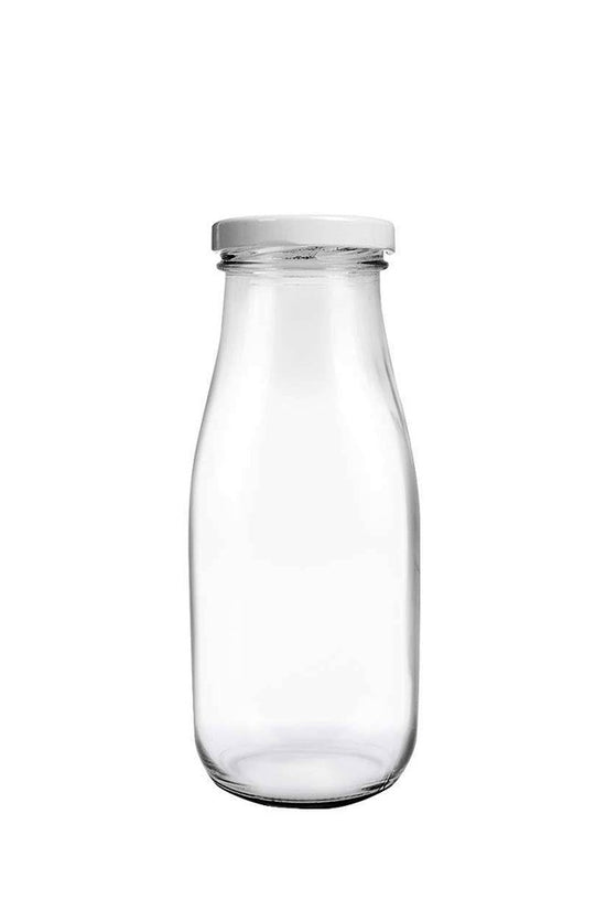 250mL Vintage Milk Glass Bottle With Metal Cap - TEM IMPORTS™