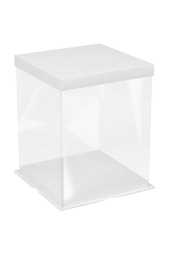 26x26x32 Clear Square Cake Box With Paper Lid - TEM IMPORTS™
