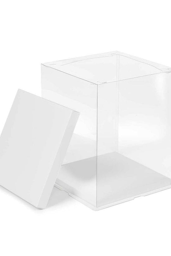 26x26x32 Clear Square Cake Box With Paper Lid - TEM IMPORTS™