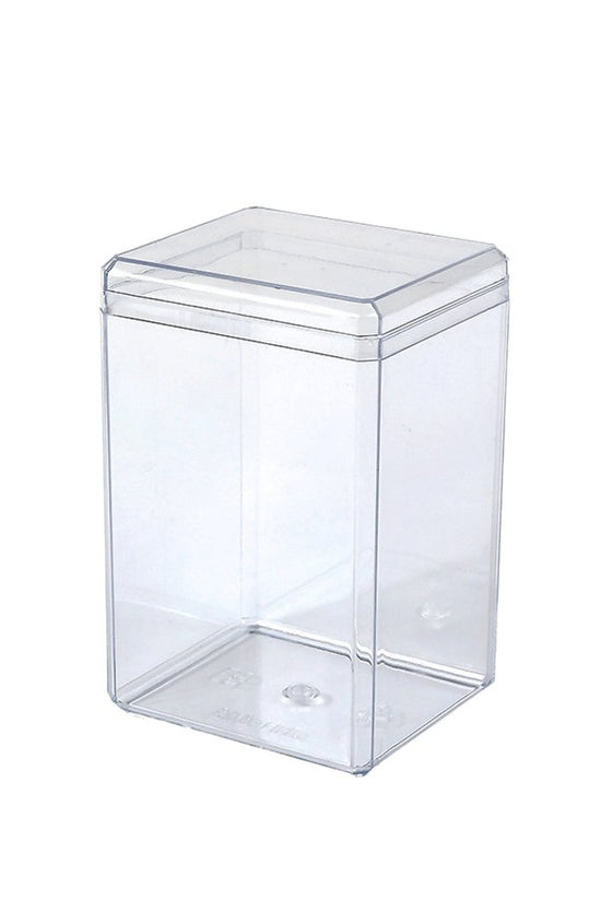 280mL Clear Tall Cube Container With Hard Lid - TEM IMPORTS™