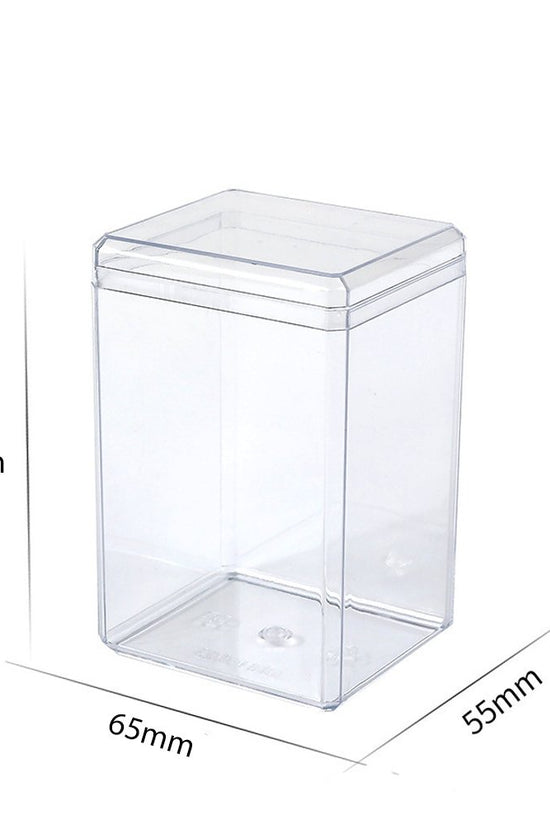 280mL Clear Tall Cube Container With Hard Lid - TEM IMPORTS™