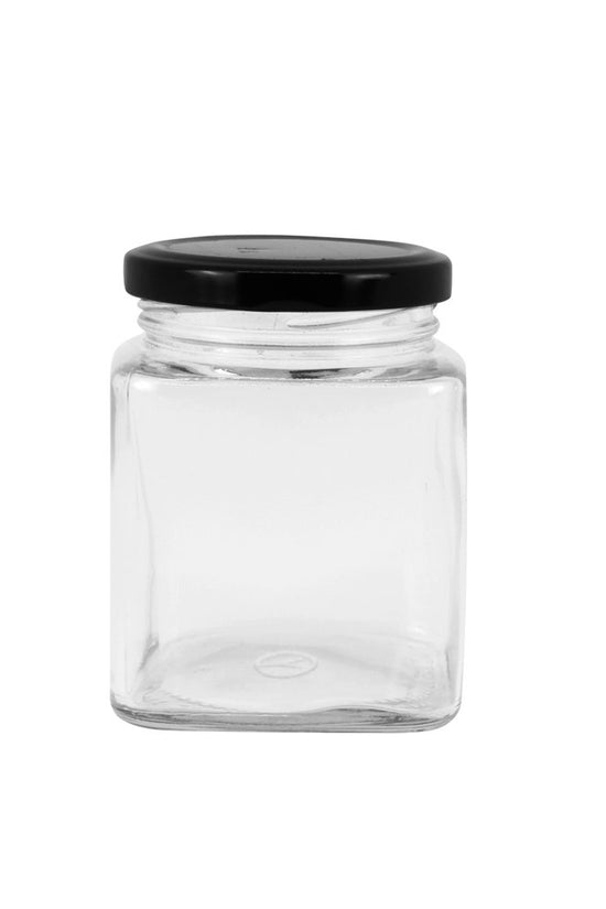 280mL Square Glass Jar With Metal Twist Lid