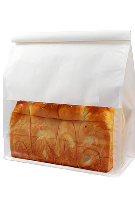 Large Paper Bread Bag Window - White