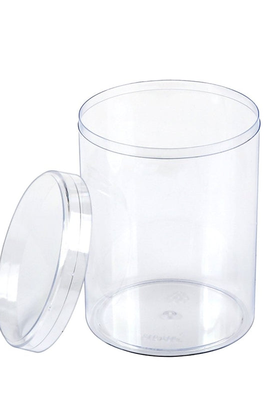 310mL Clear Round Cylinder Container With Hard Lid - TEM IMPORTS™
