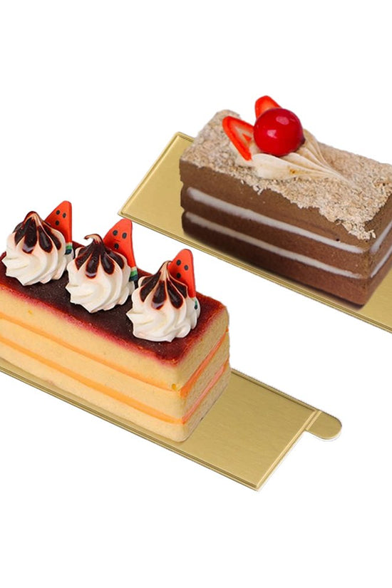 40x130mm Mini Cake Board Long Rectangular Gold - Pack of 100 - TEM IMPORTS™