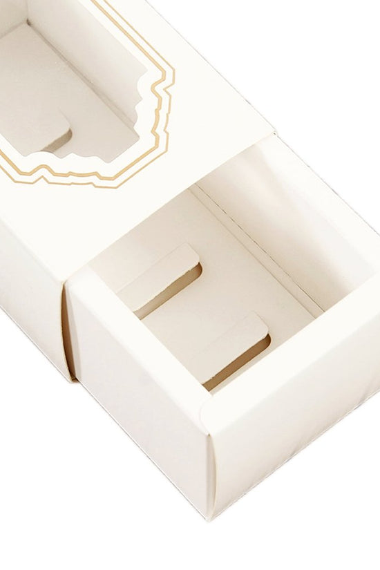 5 Macaron White & Gold Frame Paper Box Window - TEM IMPORTS™