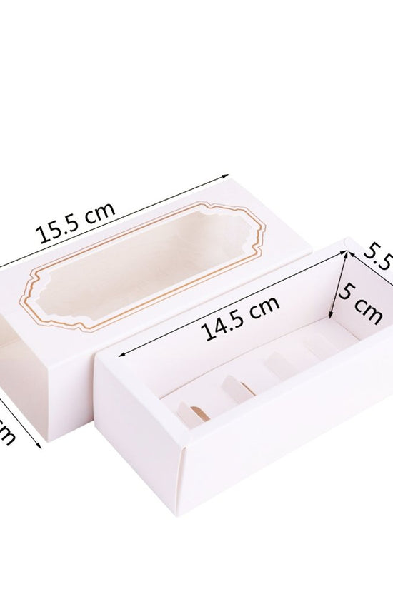 5 Macaron White & Gold Frame Paper Box Window - TEM IMPORTS™