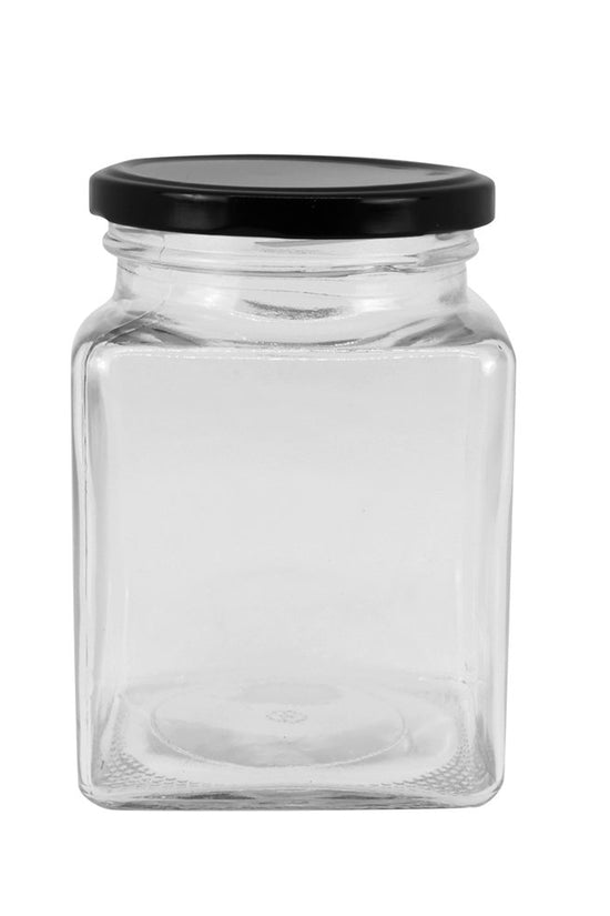 500mL Square Glass Jar With Metal Twist Lid