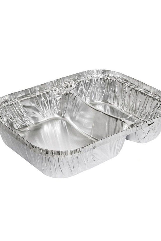 600mL Heavy Duty 2 Compartment Meal Foil Tray - TEM IMPORTS™
