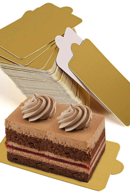60x100mm Mini Cake Board Rectangular Gold - Pack of 100 - TEM IMPORTS™