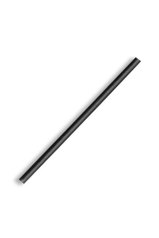 Paper Straw Cocktail Plain Black
