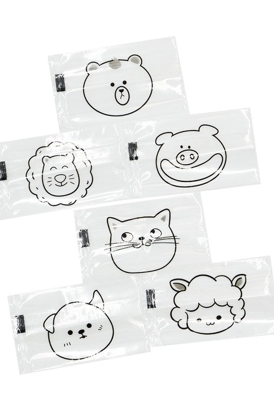 75x45mm Heat Seal Nougat Bags -Pk100-Animal Face - TEM IMPORTS™