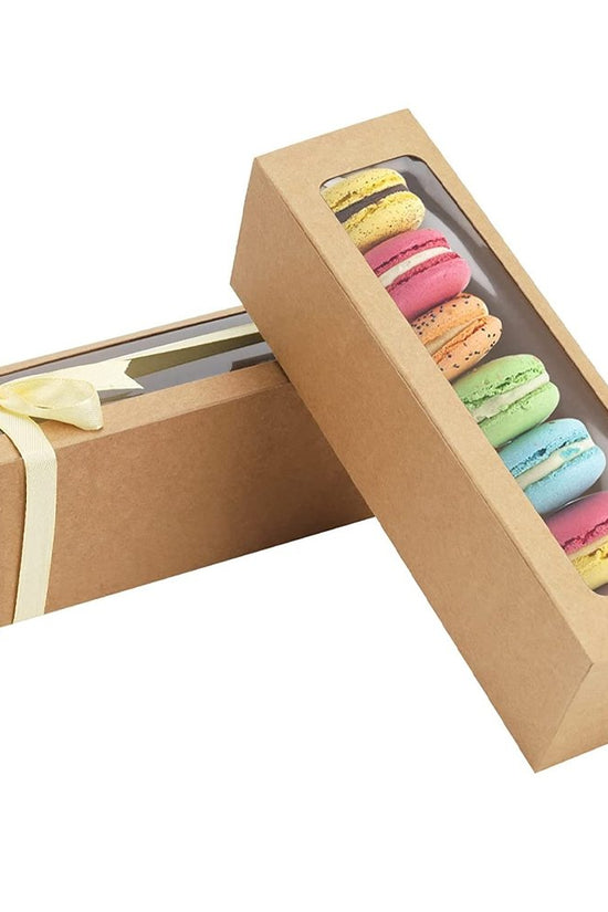 8 Macarons Kraft Paper Box With Window - TEM IMPORTS™