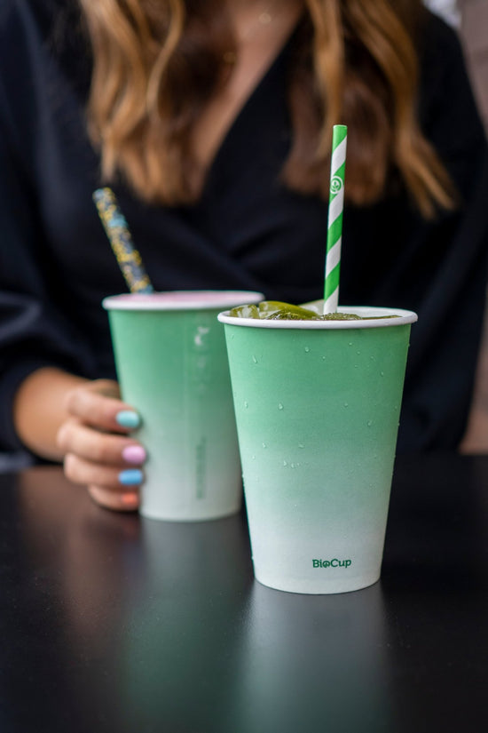 8oz/280mL (80mm) Green Cold Paper BioCup - 1000/ctn - TEM IMPORTS™