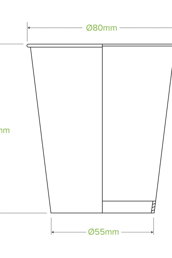 8oz/280mL (80mm) Green Cold Paper BioCup - 1000/ctn - TEM IMPORTS™