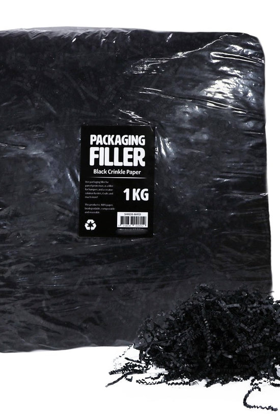 Black Crinkle Paper Shreds Fillers - 1Kg - TEM IMPORTS™