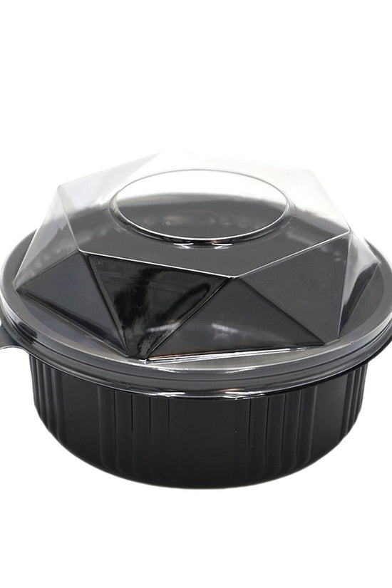 Black Round Bowl With Clear PET Lid
