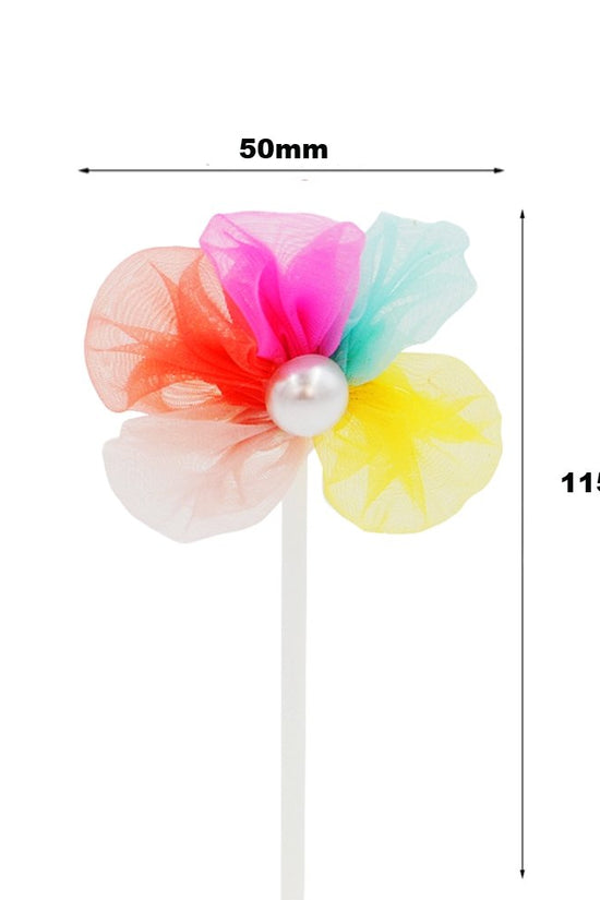 Colour Ribbon Flower Cake Topper - TEM IMPORTS™