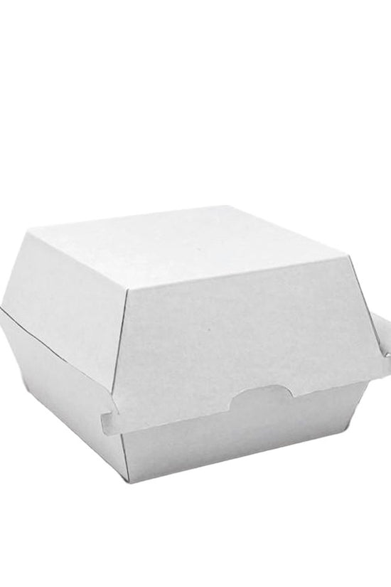 Corrugated Plain White Regular Burger Box