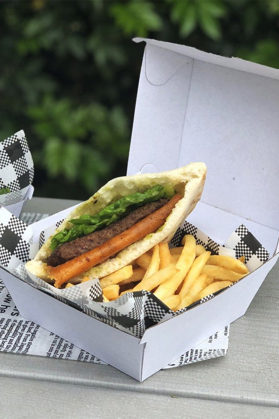 Corrugated Plain White Regular Burger Box - TEM IMPORTS™