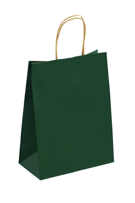 Ex Small Kraft Paper Twist Handle Bag-Emerald Green