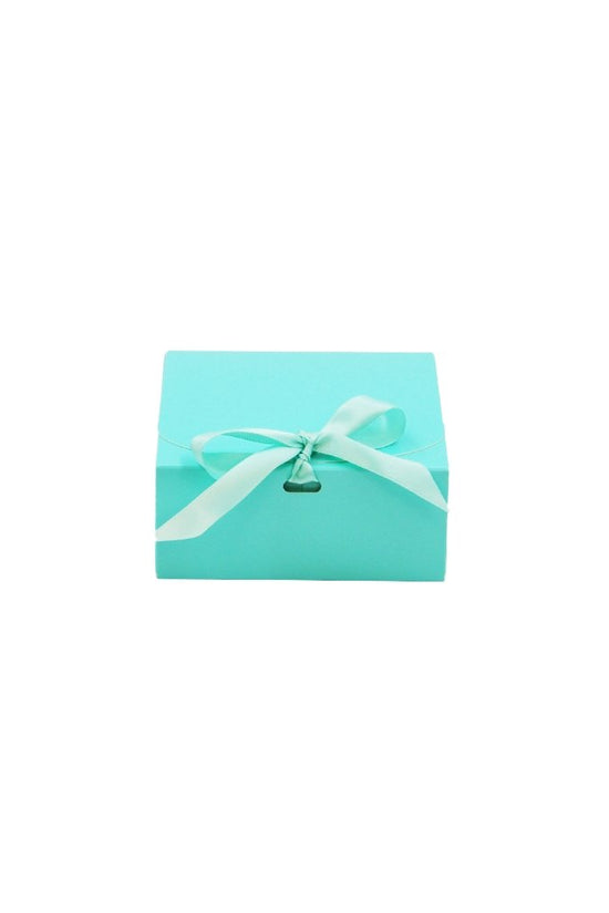 Extra Small Sleek Paper Box With Ribbon-Green Teal