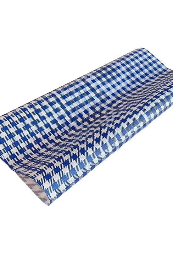 GP Gingham Blue Food Wrapping Paper 400x330mm - 200/PK