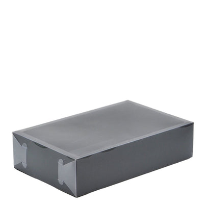 Small Rectangular White Paper Box With Clear Lid H70 - Pack of 25