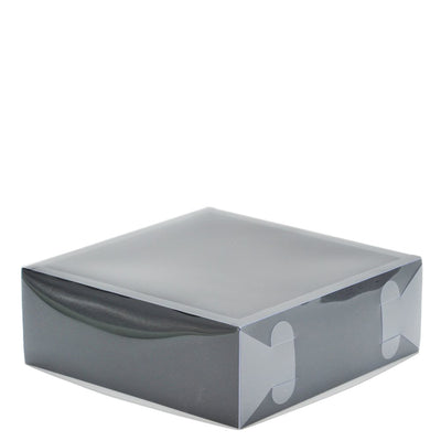 Small Square Black Paper Box With Clear Lid H80 - Pack of 25