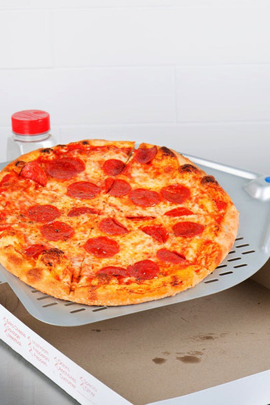 KH Square Pizza Peel Perforated W/ Metal Handle - 33cm Head - TEM IMPORTS™
