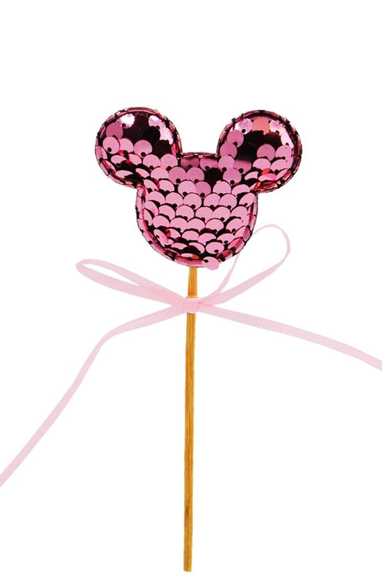 Light Pink Mickey Ear With Pink Bow Cake Topper - TEM IMPORTS™