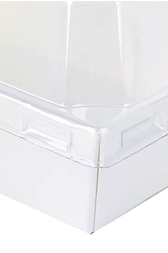 Medium Rectangular White Paper Tray With Lid - TEM IMPORTS™