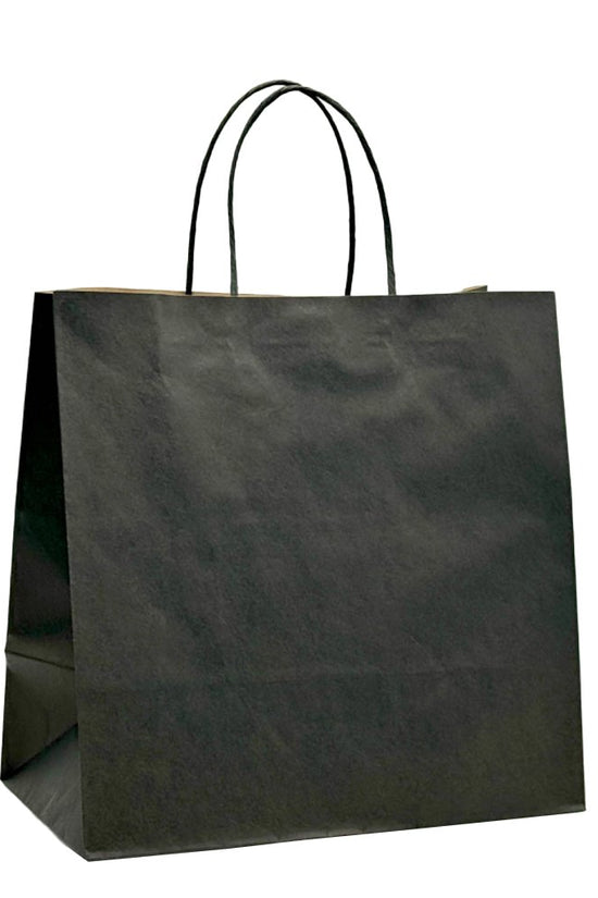 Retail Takeaway Black Twisted Handle Paper Bag - Medium (UberEats Styled)