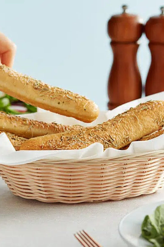 Plastic Rattan Bread Basket Oval - 230mm - TEM IMPORTS™
