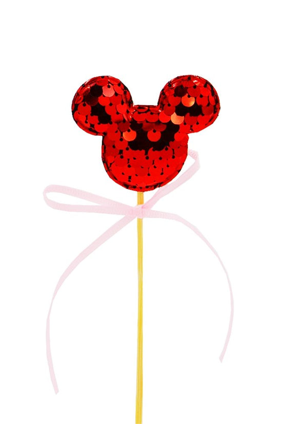 Red Mickey Ear With Pink Bow Cake Topper - TEM IMPORTS™