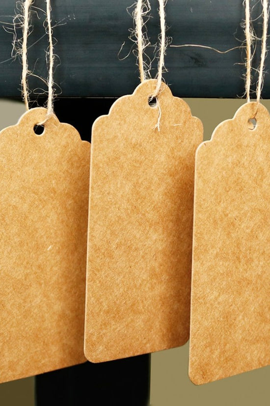 Scalloped Shape - 70x40 - 100pk - Kraft - TEM IMPORTS™