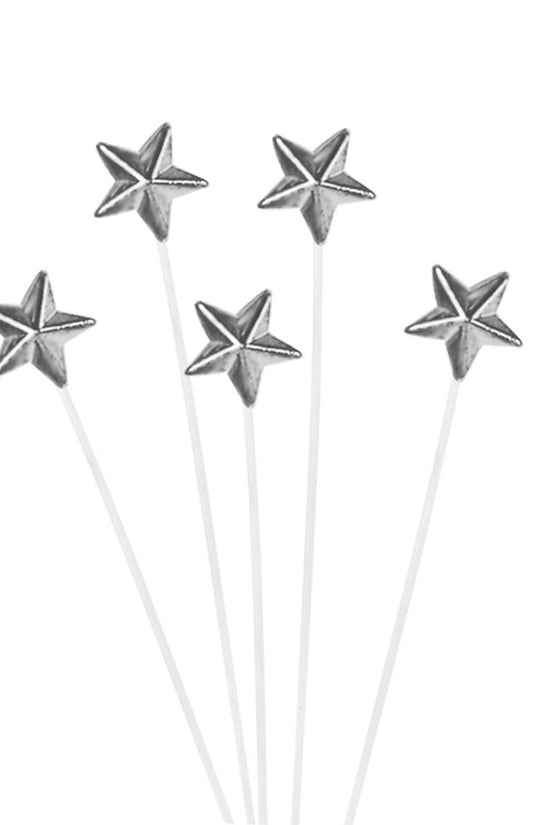 Silver Mini Star Cake Topper - Pack of 5 - TEM IMPORTS™